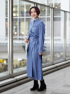 「シャーベットカラー」｜「アイテム（ワンピース/ドレス）」を使った、Ray BEAMSさん（レディース・162cm）の冬コーディネート