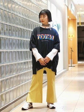「ロックT」｜「アイテム（財布/小物）」を使った、Ray BEAMSさん（レディース・156cm）の冬コーディネート