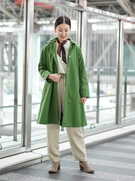 「Ray BEAMS（レイビームス）のアイテム（ステンカラーコート）」を使った、Ray BEAMSさん（レディース・168cm）の冬コーディネート