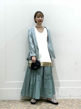 「Ray BEAMS（レイビームス）のアイテム（財布/小物）」を使った、Ray BEAMSさん（レディース・159cm）の夏コーディネート