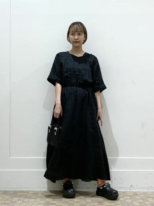 美品 レイビームス Ray BEAMS リネンドルマンスリーブ ロングワンピース Ray BEAMS 麻ドルマンハーフスリーブ ロングワンピース レッド赤