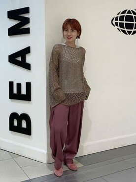 「Ray BEAMS（レイビームス）のRay BEAMS / タックフロント テーパード パンツ（その他パンツ）」を使った、Ray BEAMSさん（レディース・157cm）の夏コーディネート