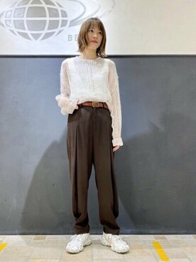 「Ray BEAMS（レイビームス）のRay BEAMS / タックフロント テーパード パンツ（その他パンツ）」を使った、Ray BEAMSさん（レディース・162cm）の秋コーディネート