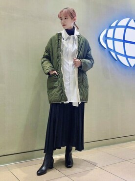 「77circa」｜「アイテム（その他アウター）」を使った、Ray BEAMSさん（レディース・164cm）の秋コーディネート