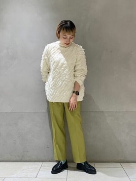 「アイテム（レッグウェア、グリーン系）」を使った、Ray BEAMSさん（レディース・160cm）の秋コーディネート