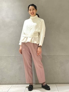 「Ray BEAMS（レイビームス）のアイテム（ローファー）」を使った、Ray BEAMSさん（レディース・165cm）の冬コーディネート