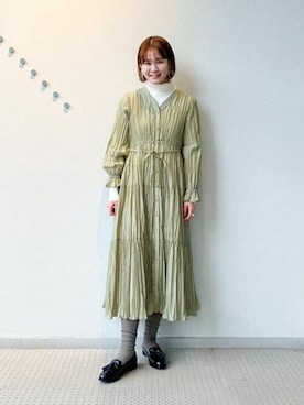 「くすみカラー」｜Ray BEAMSさん（レディース・165cm）の冬コーディネート