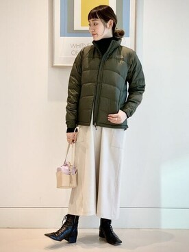「2wayワンピース」｜「アイテム（ブルゾン）」を使った、Ray BEAMSさん（レディース・158cm）の冬コーディネート
