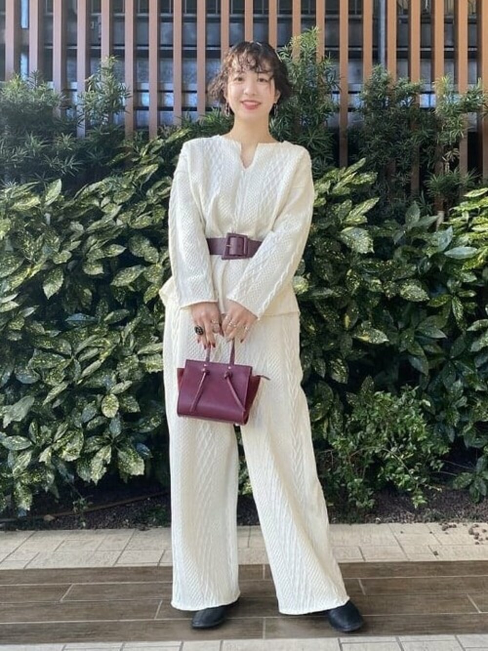 413 レイビームス カット ケーブル キーネック プルオーバー カットソー Ray BEAMS（レイ ビームス）フラッフィー キーネック プルオーバー