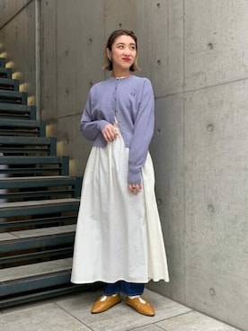 「フレッドペリー」｜「アイテム（ワンピース/ドレス）」を使った、Ray BEAMSさん（レディース・160cm）の冬コーディネート