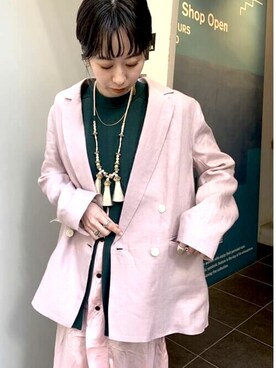 「2021春新作」｜「アイテム（その他アウター）」を使った、Ray BEAMSさん（レディース・160cm）の冬コーディネート