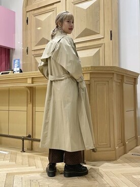 「RBS」｜「アイテム（トレンチコート）」を使った、Ray BEAMSさん（レディース・164cm）の冬コーディネート