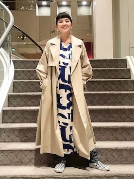 「maturely」｜「アイテム（トレンチコート）」を使った、Ray BEAMSさん（レディース・160cm）の春コーディネート