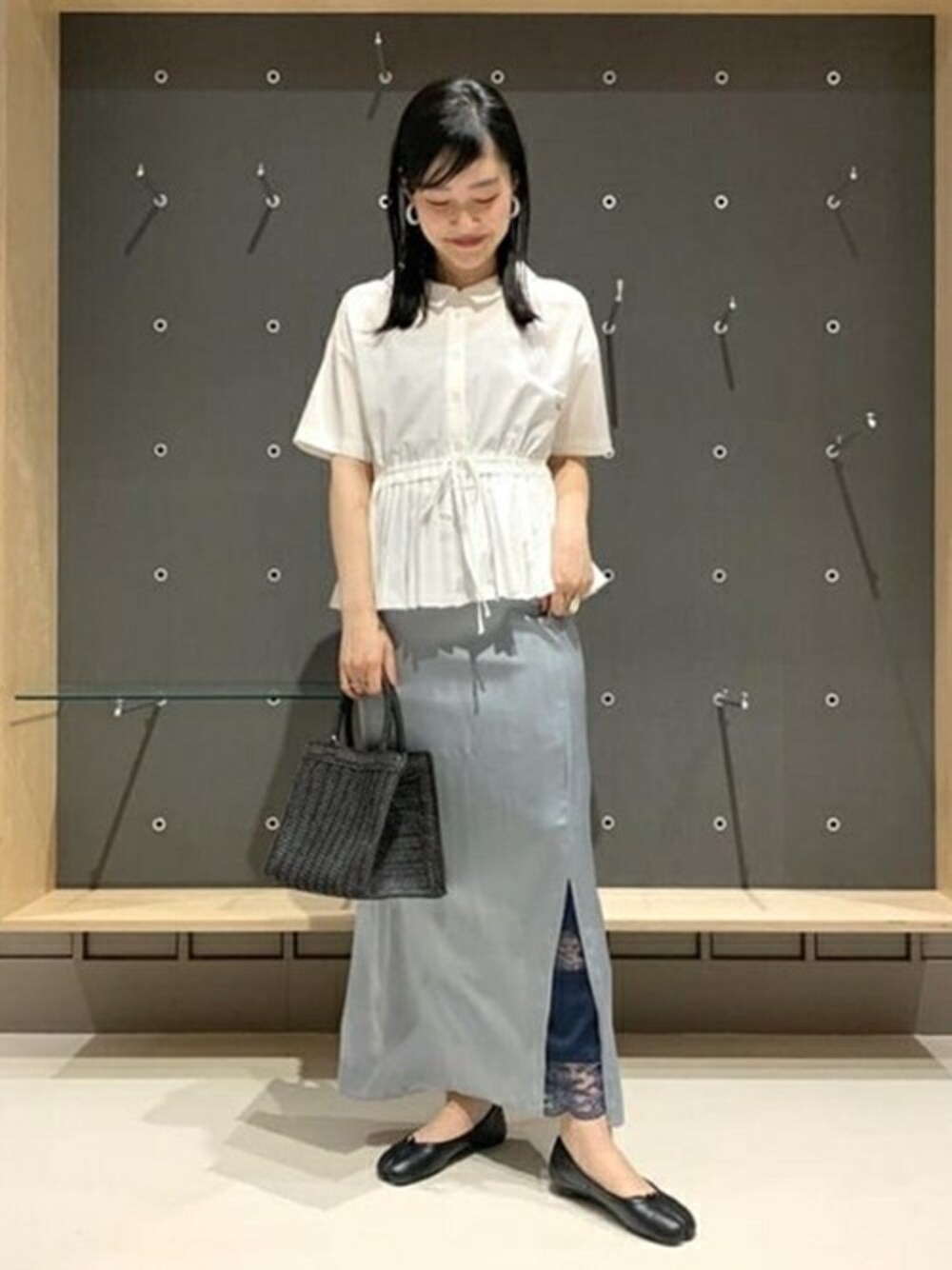 BEAMS BOY maturely Silk Satin Slit スカート BEAMS BOY（ビームスボーイ）の「maturely / Silk Satin Slit