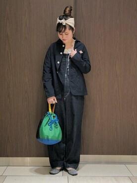 「アイテム（サロペット/オーバーオール、ブルー系）」を使った、Ray BEAMSさん（レディース・162cm）の春コーディネート