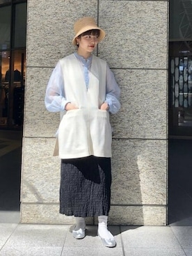 「162cm」｜「アイテム（帽子）」を使った、Ray BEAMSさん（レディース・162cm）の春コーディネート