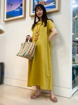 「yellow」｜「アイテム（ワンピース/ドレス）」を使った、Ray BEAMSさん（レディース・163cm）の春コーディネート