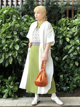 「BEAMS LIGHTS」｜「アイテム（ワンピース/ドレス）」を使った、Ray BEAMSさん（レディース・158cm）の春コーディネート