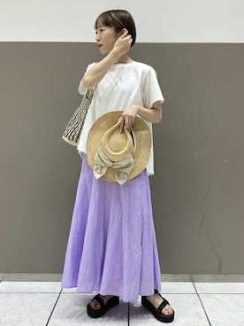 「Teva（テバ）のTeva / プラットフォーム ユニバーサル（サンダル）」を使った、Ray BEAMSさん（レディース・155cm）の春コーディネート