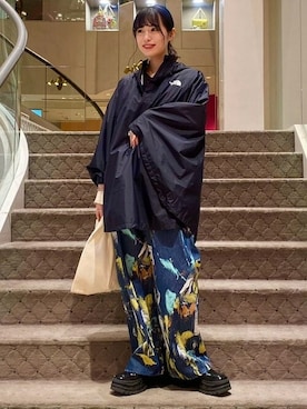 「Ray BEAMS（レイビームス）のアイテム（ポンチョ）」を使った、Ray BEAMSさん（レディース・163cm）の夏コーディネート