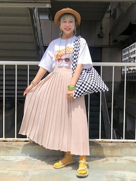 「BEAMS BOY（ビームスボーイ）のTHE NORTH FACE / Brimmer Hat（ハット）」を使った、Ray BEAMSさん（レディース・165cm）の夏コーディネート