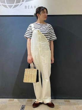 「Ray BEAMS（レイビームス）のアイテム（オールインワン・サロペット）」を使った、Ray BEAMSさん（レディース・158cm）の夏コーディネート