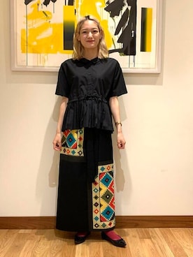 「アイテム（バレエシューズ）」を使った、Ray BEAMSさん（レディース・158cm）の夏コーディネート