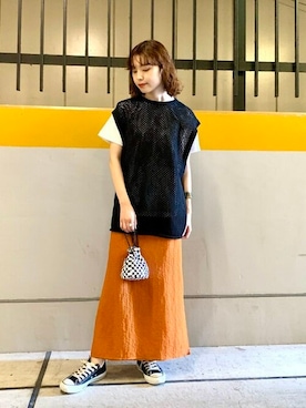 「Ray BEAMS（レイビームス）のアイテム（財布/小物）」を使った、Ray BEAMSさん（レディース・157cm）の夏コーディネート