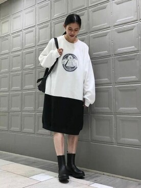 「グラフィックＴ」｜「アイテム（ワンピース/ドレス）」を使った、Ray BEAMSさん（レディース・168cm）の夏コーディネート