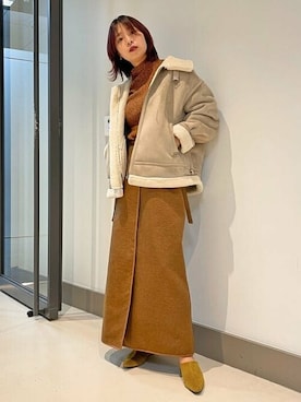 「Ray BEAMS（レイビームス）のRay BEAMS / メランジ リブタートルネック ニット（ニット/セーター）」を使った、Ray BEAMSさん（レディース・168cm）の秋コーディネート