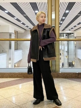 「Ray BEAMS（レイビームス）のRay BEAMS / メランジ リブタートルネック ニット（ニット/セーター）」を使った、Ray BEAMSさん（レディース・161cm）の秋コーディネート