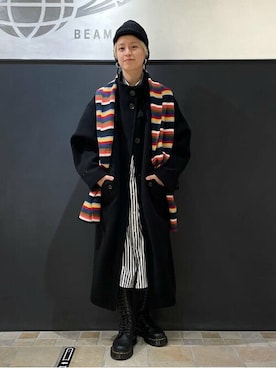 「BEAMS BOY（ビームスボーイ）のアイテム（シャツワンピース）」を使った、Ray BEAMSさん（レディース・159cm）の秋コーディネート