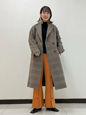 「アイテム（パンツ、オレンジ系）」を使った、Ray BEAMSさん（レディース・163cm）の秋コーディネート
