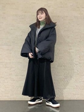 「PUMA」｜「アイテム（ダウンジャケット/コート）」を使った、Ray BEAMSさん（レディース・158cm）の冬コーディネート