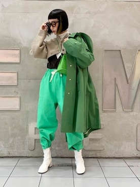 「Ray BEAMS（レイビームス）のアイテム（ステンカラーコート）」を使った、Ray BEAMSさん（レディース・158cm）の冬コーディネート