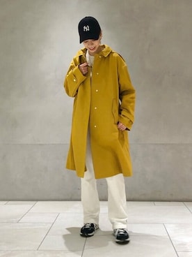 「Ray BEAMS（レイビームス）のアイテム（ステンカラーコート）」を使った、Ray BEAMSさん（レディース・162cm）の冬コーディネート
