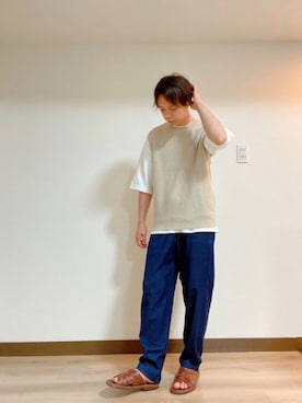 「NANO universe（ナノユニバース）のアイテム（サンダル）」を使った、41さん（メンズ・160cm）の春コーディネート