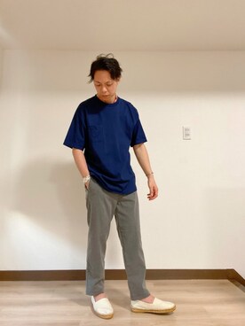 「RAGEBLUE（レイジブルー）のアイテム（スラックス）」を使った、41さん（メンズ・160cm・30代）の夏コーディネート