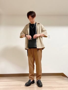 「ブラウン×ブラック」｜41さん（メンズ・160cm）の夏コーディネート