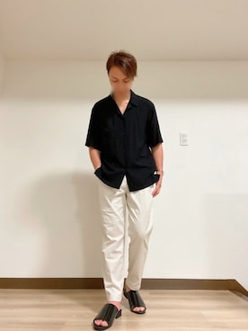 「LAKOLE（ラコレ）のアイテム（チノパンツ）」を使った、41さん（メンズ・160cm）の夏コーディネート