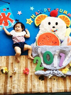 「GAPbaby」｜KOHARUさん（キッズ・80cm）の夏コーディネート