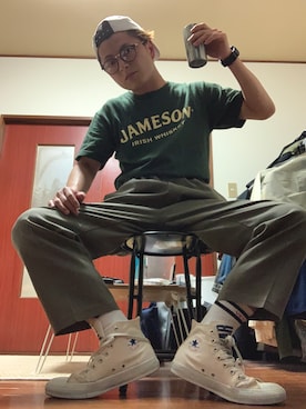 「BALR.（ボーラー）のアイテム（帽子）」を使った、おっくんさん（メンズ・168cm）の夏コーディネート