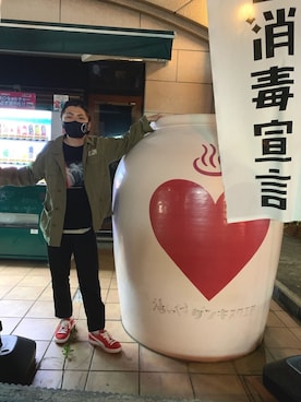 「JUNRED（ジュンレッド）のアイテム（ミリタリージャケット）」を使った、おっくんさん（メンズ・168cm）の春コーディネート