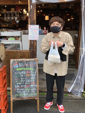 「Cuirs（キュイー）のアイテム（パンツ）」を使った、おっくんさん（メンズ・168cm）の春コーディネート