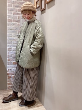 「秋のマイ旬スタイル」｜「アイテム（サロペット/オーバーオール）」を使った、ANMI¨̮♡︎さん（レディース・159cm）の秋コーディネート