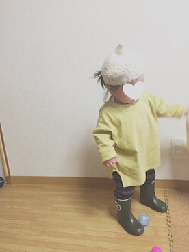 「こども ビームス（コドモビームス）のアイテム（レインシューズ）」を使った、ama.｡.:*♡さん（キッズ・80cm）の冬コーディネート