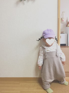 「フリルトップス」｜ama.｡.:*♡さん（キッズ・80cm）の春コーディネート