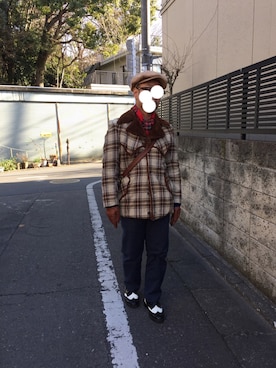 「ランチコート」｜「アイテム（その他アウター）」を使った、Kouichiさん（メンズ・168cm）の冬コーディネート