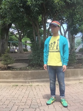 「CHUMS（チャムス）のアイテム（キャップ）」を使った、Kouichiさん（メンズ・168cm）の夏コーディネート