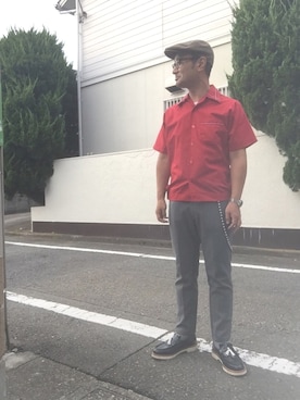 「ハンチング」｜「アイテム（音楽/本・雑誌）」を使った、Kouichiさん（メンズ・168cm）の夏コーディネート